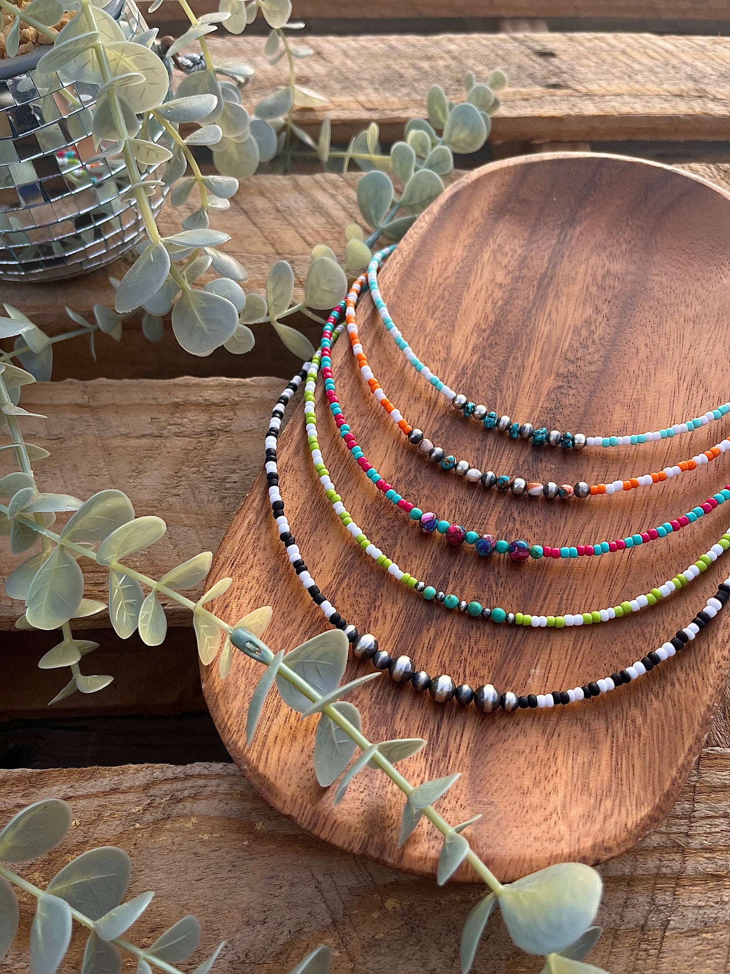 Beaded Check Necklaces
