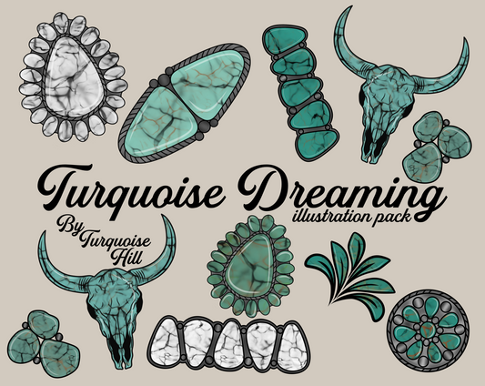 Turquoise Dreaming Illustration Pack